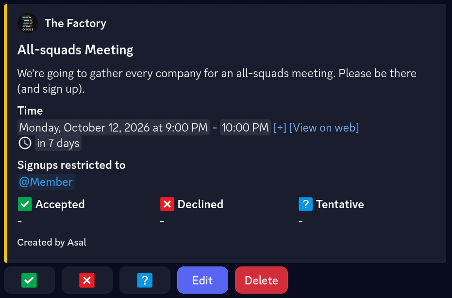 Cross-posted event in Discord